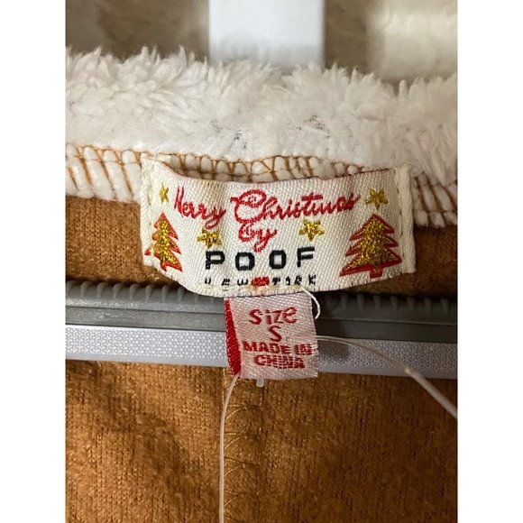 Unisex Merry Christmas by Poof Reindeer one piece zip up pajamas Sz S‎ - Picture 6 of 13